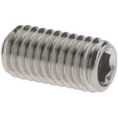 Value Collection - M8x1.25 Metric Coarse, 16mm OAL, Cup Point Set Screw - Grade 316 & Austenitic A4 Stainless Steel, 4mm Key - USA Tool & Supply