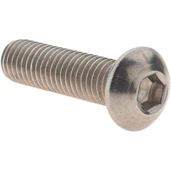 Value Collection - M8x1.25 Metric Coarse Hex Socket Drive, Button Screw - Grade 18-8 Stainless Steel, Partially Threaded, 30mm Length Under Head - USA Tool & Supply
