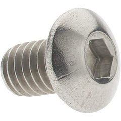 Value Collection - M4x0.70 Metric Coarse Hex Socket Drive, Button Screw - Grade 18-8 & Austenitic A2 Stainless Steel, Uncoated, Fully Threaded, 6mm Length Under Head - USA Tool & Supply