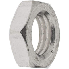 Value Collection - M16x2.00 Metric Coarse Stainless Steel Right Hand Hex Jam Nut - 24mm Across Flats, 8mm High, Uncoated - USA Tool & Supply