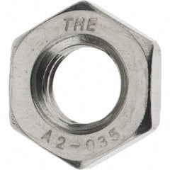 Value Collection - M10x1.50 Metric Coarse Stainless Steel Right Hand Hex Jam Nut - 17mm Across Flats, 5mm High, Zinc Clear Finish - USA Tool & Supply