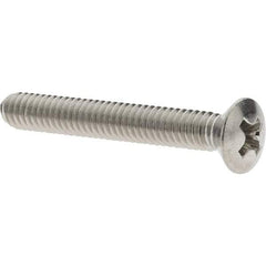 Value Collection - #8-32 UNC, 1-1/4" Length Under Head Phillips Drive Machine Screw - Oval Head, Grade 316 Stainless Steel, Uncoated, Without Washer - USA Tool & Supply