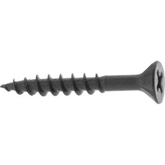 Buildex - #8, 1-1/4" OAL, Phillips Drive Flat Head, Steel Drywall Screws - Black Oxide Finish, Grade 2 - USA Tool & Supply