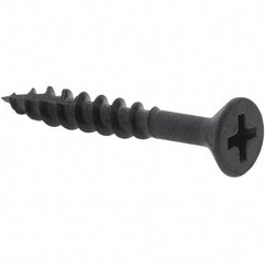 Buildex - #8, 1-1/4" OAL, Phillips Drive Flat Head, Steel Drywall Screws - Black Oxide Finish, Grade 2 - USA Tool & Supply