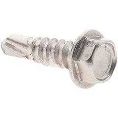 Value Collection - #8, Hex Washer Head, Hex Drive, 5/8" Length Under Head, #2 Point, Self Drilling Screw - Grade 410 Stainless Steel - USA Tool & Supply