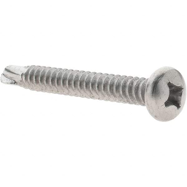 Value Collection - #14, Pan Head, Phillips Drive, 2" Length Under Head, #3 Point, Self Drilling Screw - Grade 410 Stainless Steel - USA Tool & Supply
