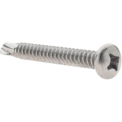 Value Collection - #14, Pan Head, Phillips Drive, 2" Length Under Head, #3 Point, Self Drilling Screw - Grade 410 Stainless Steel - USA Tool & Supply