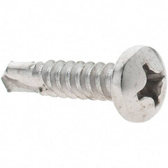 Value Collection - #12, Pan Head, Phillips Drive, 1" Length Under Head, #3 Point, Self Drilling Screw - Grade 410 Stainless Steel - USA Tool & Supply
