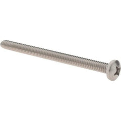 Value Collection - 1/4-20 UNC, 3-1/2" Length Under Head Phillips Drive Machine Screw - Pan Head, Grade 18-8 Stainless Steel, Uncoated, Without Washer - USA Tool & Supply
