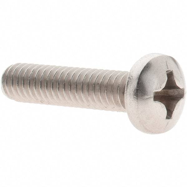 Value Collection - #12-24 UNC, 1" Length Under Head Phillips Drive Machine Screw - Pan Head, Grade 18-8 Stainless Steel, Uncoated, Without Washer - USA Tool & Supply