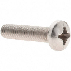 Value Collection - #12-24 UNC, 1" Length Under Head Phillips Drive Machine Screw - Pan Head, Grade 18-8 Stainless Steel, Uncoated, Without Washer - USA Tool & Supply