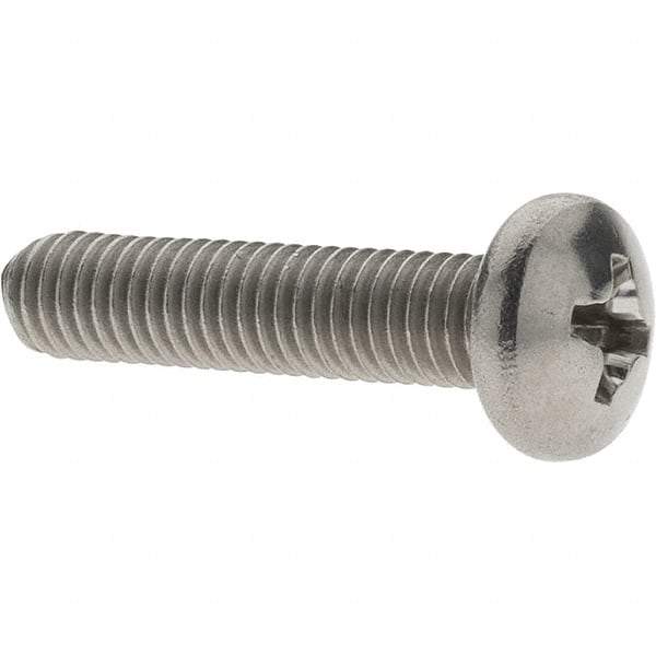 Value Collection - #10-32 UNF, 7/8" Length Under Head Phillips Drive Machine Screw - Pan Head, Grade 18-8 Stainless Steel, Uncoated, Without Washer - USA Tool & Supply