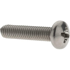 Value Collection - #10-32 UNF, 7/8" Length Under Head Phillips Drive Machine Screw - Pan Head, Grade 18-8 Stainless Steel, Uncoated, Without Washer - USA Tool & Supply