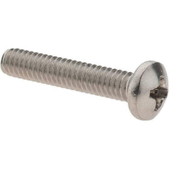 Value Collection - #8-32 UNC, 7/8" Length Under Head Phillips Drive Machine Screw - Pan Head, Grade 18-8 Stainless Steel, Uncoated, Without Washer - USA Tool & Supply