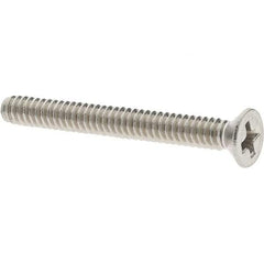 Value Collection - #4-40 UNC, 1" OAL Phillips Drive Machine Screw - Flat Head, Grade 18-8 Stainless Steel, Uncoated, Without Washer - USA Tool & Supply