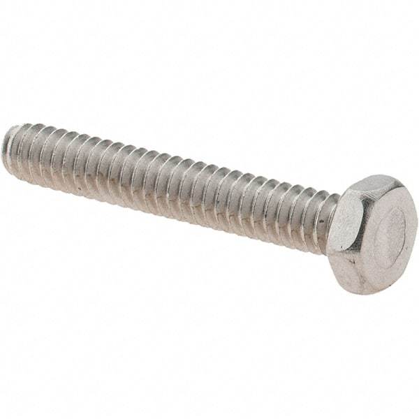 Value Collection - #10-24 UNC, 1-1/4" Length Under Head Hex Drive Machine Screw - Hex Head, Grade 18-8 Stainless Steel, Uncoated, Without Washer - USA Tool & Supply