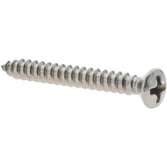 Value Collection - #6 Oval Head Phillips Sheet Metal Screw - Stainless Steel, 1-1/4" Length Under Head, Grade 18-8 - USA Tool & Supply