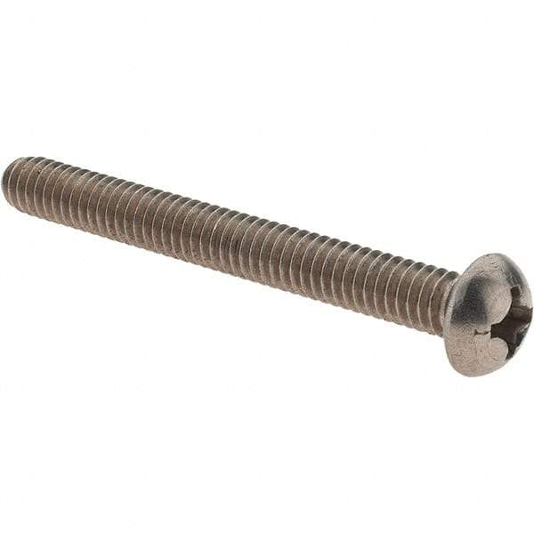 Value Collection - #12-24 UNC, 2" Length Under Head Phillips Drive Machine Screw - Round Head, Grade 18-8 Stainless Steel, Uncoated, Without Washer - USA Tool & Supply