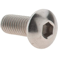 Value Collection - M5x0.80 Metric Coarse Hex Socket Drive, Button Screw - Grade 18-8 & Austenitic A2 Stainless Steel, Uncoated, Fully Threaded, 12mm Length Under Head - USA Tool & Supply