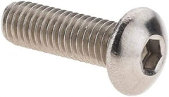 Value Collection - M5x0.80 Metric Coarse Hex Socket Drive, Button Screw - Grade 18-8 Stainless Steel, Fully Threaded, 16mm Length Under Head - USA Tool & Supply