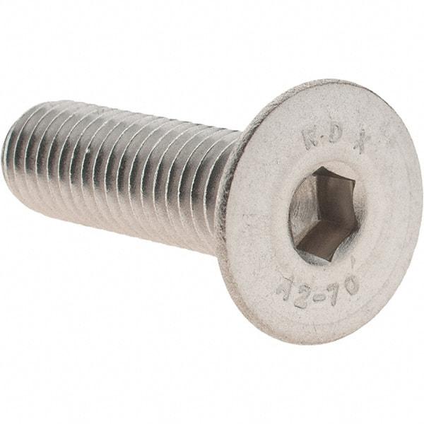 Value Collection - M10x1.50 Metric Coarse Hex Socket Drive, 90° Flat Screw - Grade 18-8 & Austenitic A2 Stainless Steel, Partially Threaded, 35mm OAL - USA Tool & Supply