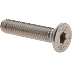 Value Collection - M5x0.80 Metric Coarse Hex Socket Drive, 90° Flat Screw - Grade 18-8 & Austenitic A2 Stainless Steel, Partially Threaded, 25mm OAL - USA Tool & Supply