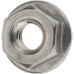 Value Collection - 1/4-20, 19/32" Flange Diam, Serrated Flange Nut - Grade 18-8 Stainless Steel, 0.236" Flange Height - USA Tool & Supply