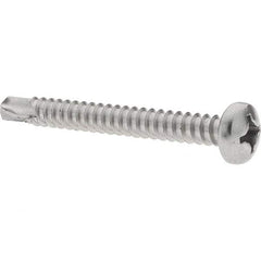 Value Collection - #12, Pan Head, Phillips Drive, 2" Length Under Head, #3 Point, Self Drilling Screw - Grade 410 Stainless Steel - USA Tool & Supply