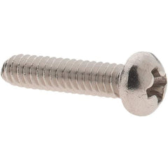 Made in USA - #4-40 UNC, 1/2" Length Under Head Phillips Drive Machine Screw - Round Head, Grade 18-8 Stainless Steel, Uncoated, Without Washer - USA Tool & Supply