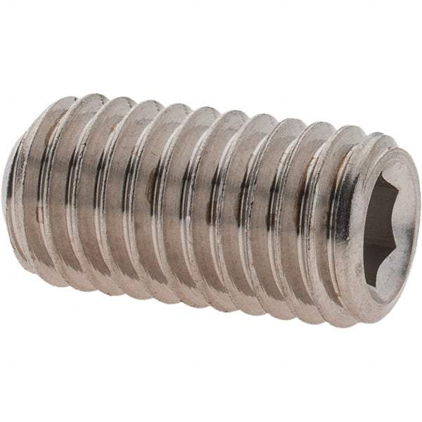 Value Collection - 1/2-13 UNC, 1" OAL, Cup Point Set Screw - Grade 18-8 Stainless Steel, 1/4" Key - USA Tool & Supply