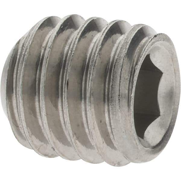 Value Collection - 3/8-16 UNC, 3/8" OAL, Cup Point Set Screw - Grade 18-8 Stainless Steel, 3/16" Key - USA Tool & Supply