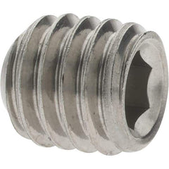 Value Collection - 3/8-16 UNC, 3/8" OAL, Cup Point Set Screw - Grade 18-8 Stainless Steel, 3/16" Key - USA Tool & Supply