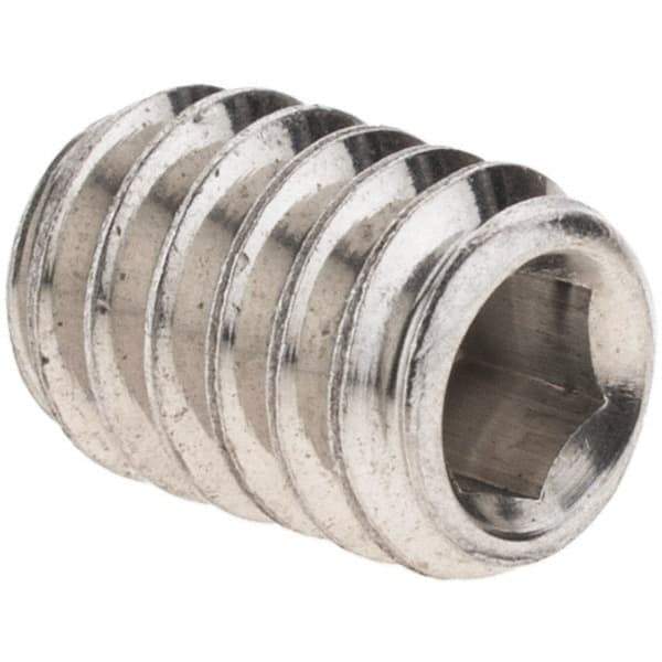 Value Collection - 1/4-20 UNC, 3/8" OAL, Cup Point Set Screw - Grade 18-8 Stainless Steel, 1/8" Key - USA Tool & Supply