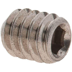 Value Collection - 1/4-20 UNC, 5/16" OAL, Cup Point Set Screw - Grade 18-8 Stainless Steel, 1/8" Key - USA Tool & Supply