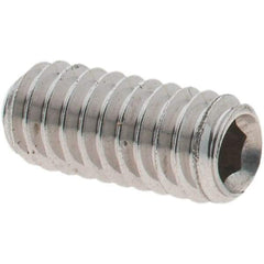 Value Collection - #8-32 UNC, 3/8" OAL, Cup Point Set Screw - Grade 18-8 Stainless Steel, 5/64" Key - USA Tool & Supply