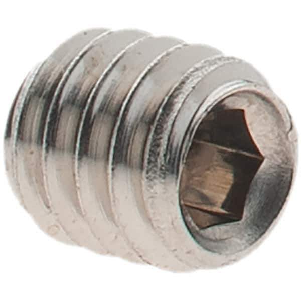 Value Collection - #8-32 UNC, 3/16" OAL, Cup Point Set Screw - Grade 18-8 Stainless Steel, 5/64" Key - USA Tool & Supply