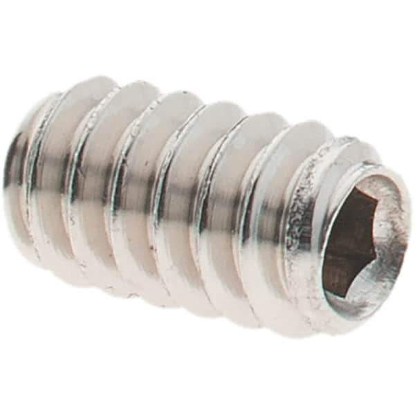 Value Collection - #6-32 UNC, 1/4" OAL, Cup Point Set Screw - Grade 18-8 Stainless Steel, 1/16" Key - USA Tool & Supply