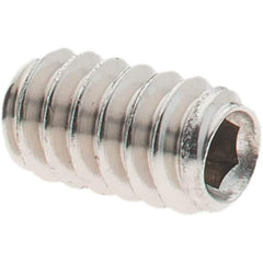 Value Collection - #6-32 UNC, 1/4" OAL, Cup Point Set Screw - Grade 18-8 Stainless Steel, 1/16" Key - USA Tool & Supply