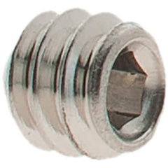 Value Collection - #6-32 UNC, 1/8" OAL, Cup Point Set Screw - Grade 18-8 Stainless Steel, 1/16" Key - USA Tool & Supply