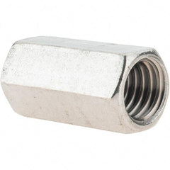 Value Collection - 1/2-13 UNC, 1-1/4" OAL Stainless Steel Standard Coupling Nut - 5/8" Width Across Flats - USA Tool & Supply