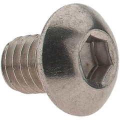 Value Collection - #10-32 UNF Hex Socket Drive, Button Screw - Grade 18-8 Stainless Steel, 1/4" Length Under Head - USA Tool & Supply