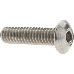 Value Collection - #8-32 UNC Hex Socket Drive, Button Screw - Grade 18-8 Stainless Steel, 5/8" Length Under Head - USA Tool & Supply