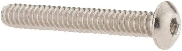 Value Collection - #6-32 UNC Hex Socket Drive, Button Screw - Grade 18.8 Stainless Steel, Fully Threaded, 1" Length Under Head - USA Tool & Supply