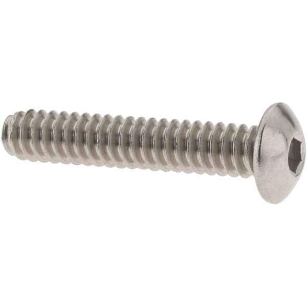 Value Collection - #6-32 UNC Hex Socket Drive, Button Screw - Grade 18-8 Stainless Steel, 3/4" Length Under Head - USA Tool & Supply