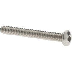 Value Collection - #4-40 UNC Hex Socket Drive, Button Screw - Grade 18.8 Stainless Steel, Fully Threaded, 1" Length Under Head - USA Tool & Supply