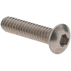 Value Collection - #2-56 UNC Hex Socket Drive, Button Screw - Grade 18.8 Stainless Steel, Fully Threaded, 3/8" Length Under Head - USA Tool & Supply