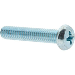 Value Collection - M5x0.80, 25mm Length Under Head Phillips Drive Machine Screw - Pan Head, Grade 4.8 Steel, Zinc-Plated Finish, Without Washer - USA Tool & Supply