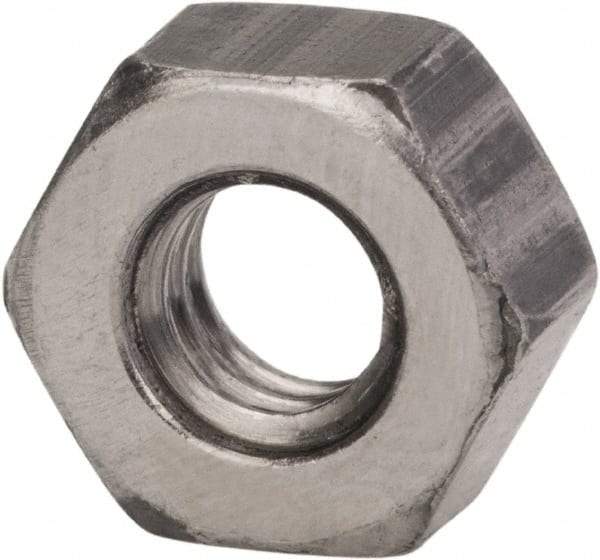 Made in USA - 7/16-14 UNC Steel Right Hand Hex Nut - 11/16" Across Flats, 0.385" High, Zinc Clear Finish - USA Tool & Supply