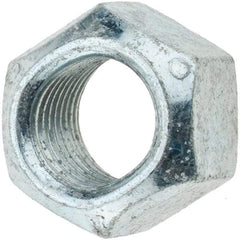 Value Collection - 1/2-20 UNF Grade B Hex Lock Nut with Distorted Thread - 3/4" Width Across Flats, Zinc and Wax Plated Finish - USA Tool & Supply