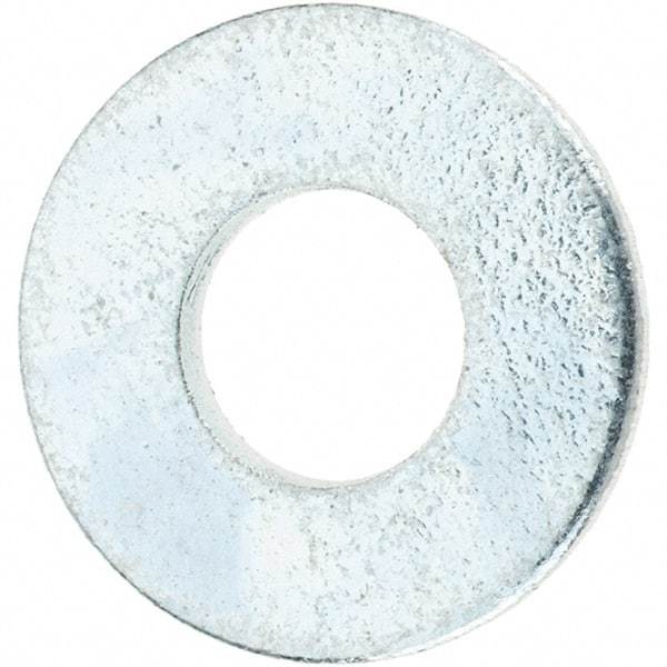 Value Collection - #10 Screw, Steel SAE Flat Washer - 7/32" ID x 1/2" OD, 3/64" Thick, Zinc-Plated Finish - USA Tool & Supply